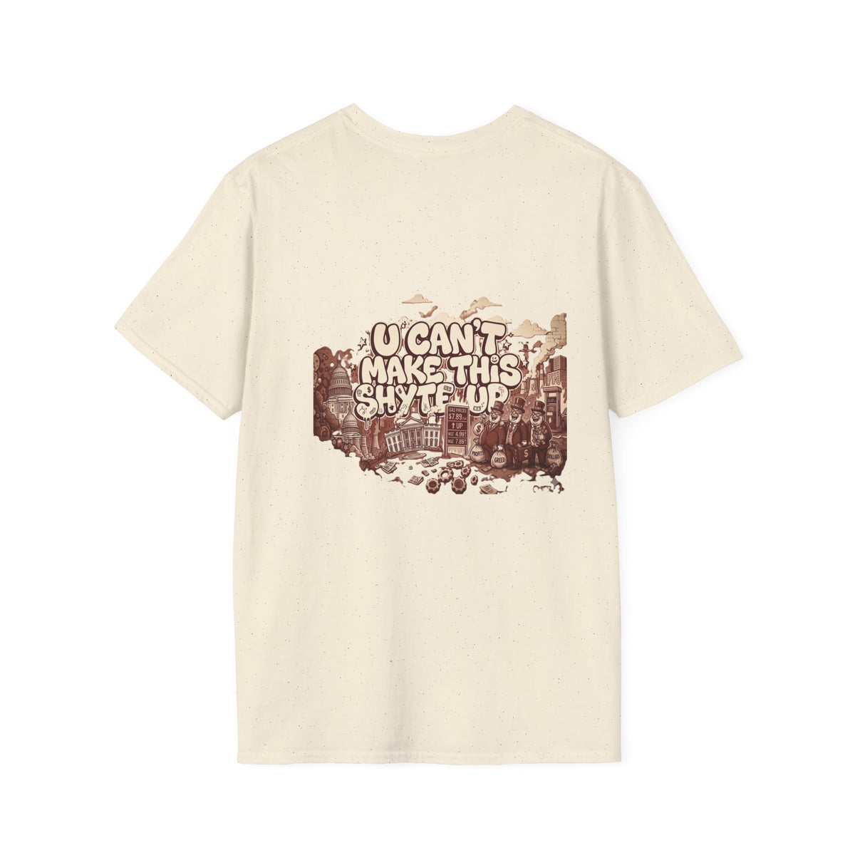 T-Shirt - U Cant Make This Shyte Up - Rust Red Cartoon Satire -  Unisex Softstyle