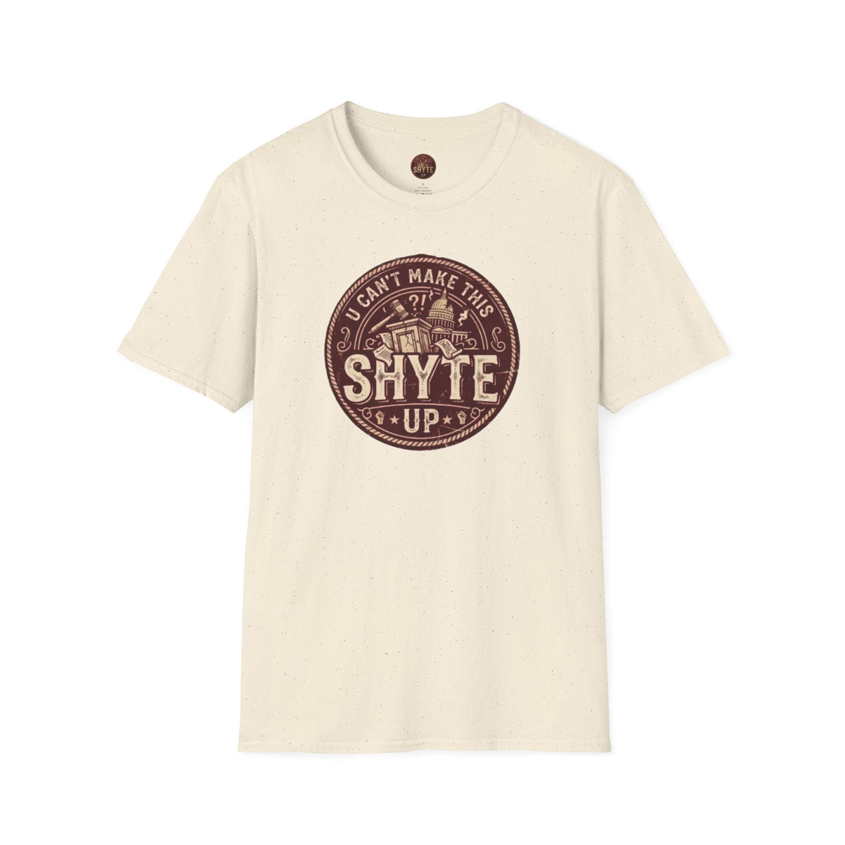 T-Shirt - U Cant Make This Shyte Up - Rust Red Cartoon Satire -  Unisex Softstyle