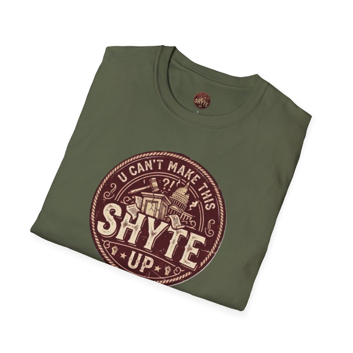 T-Shirt - U Cant Make This Shyte Up - Rust Red Cartoon Satire -  Unisex Softstyle