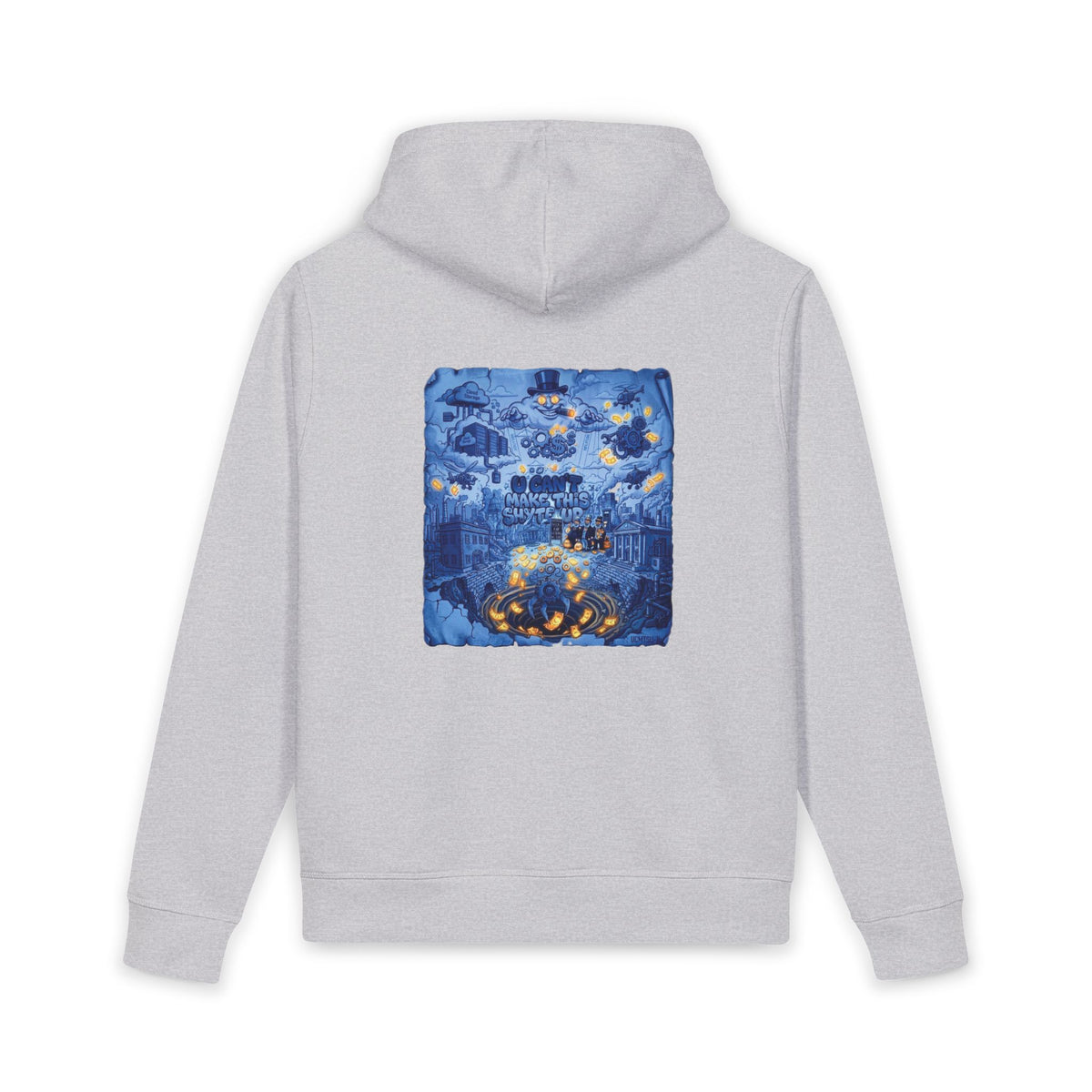 Hoodie - Bubble Blue Sattire - Unisex Organic Side Pocket Sounder Hoodie