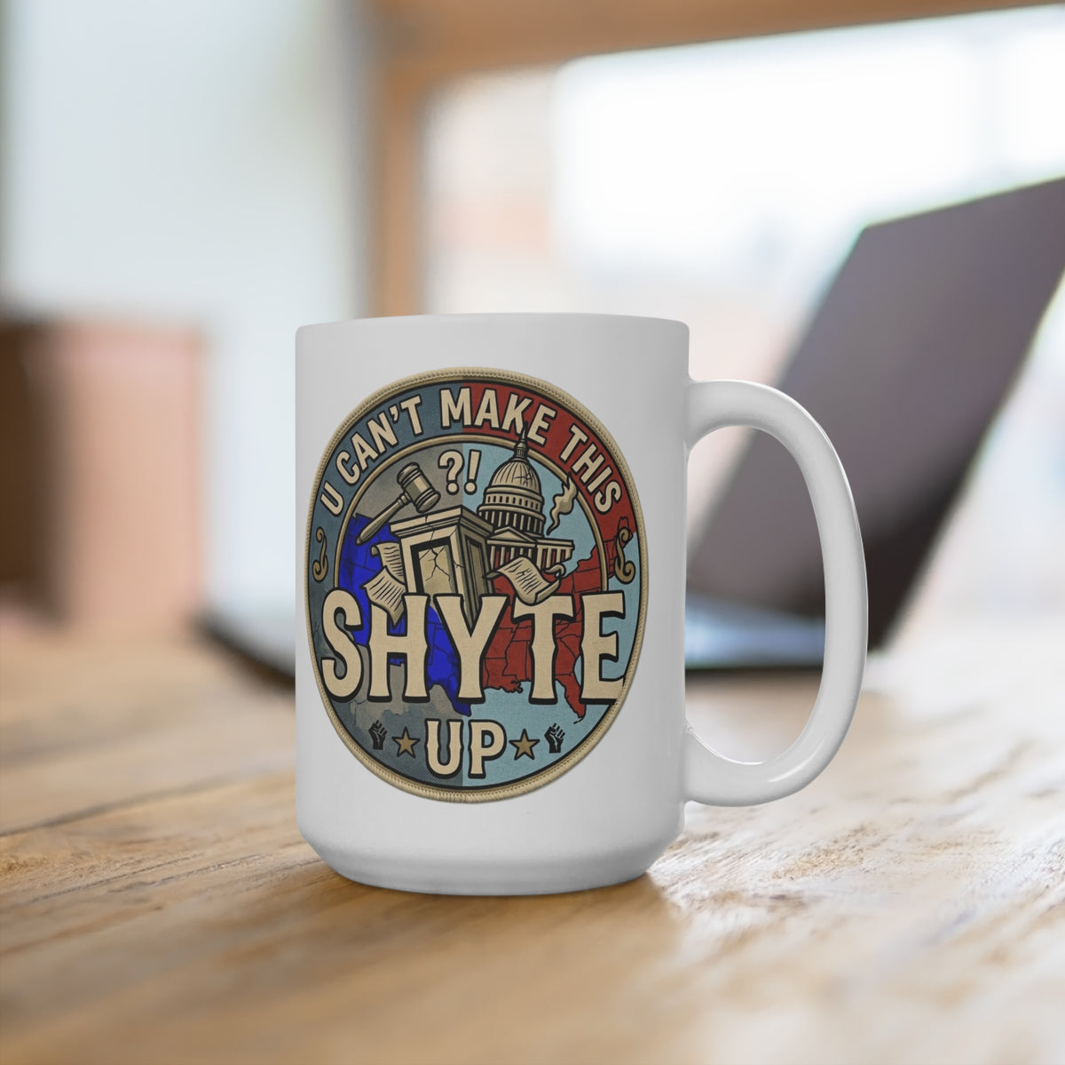 Mug -  Divided by Colours  - U Can't Make This Shyte Up  Logo Mug 15oz