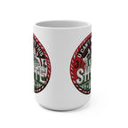 Mug - Hearts are with you - U Can't Make This Shyte Up  Logo- Green - Mug 15oz (10% of all Sales goes to Human Relief Foundation Gaza)