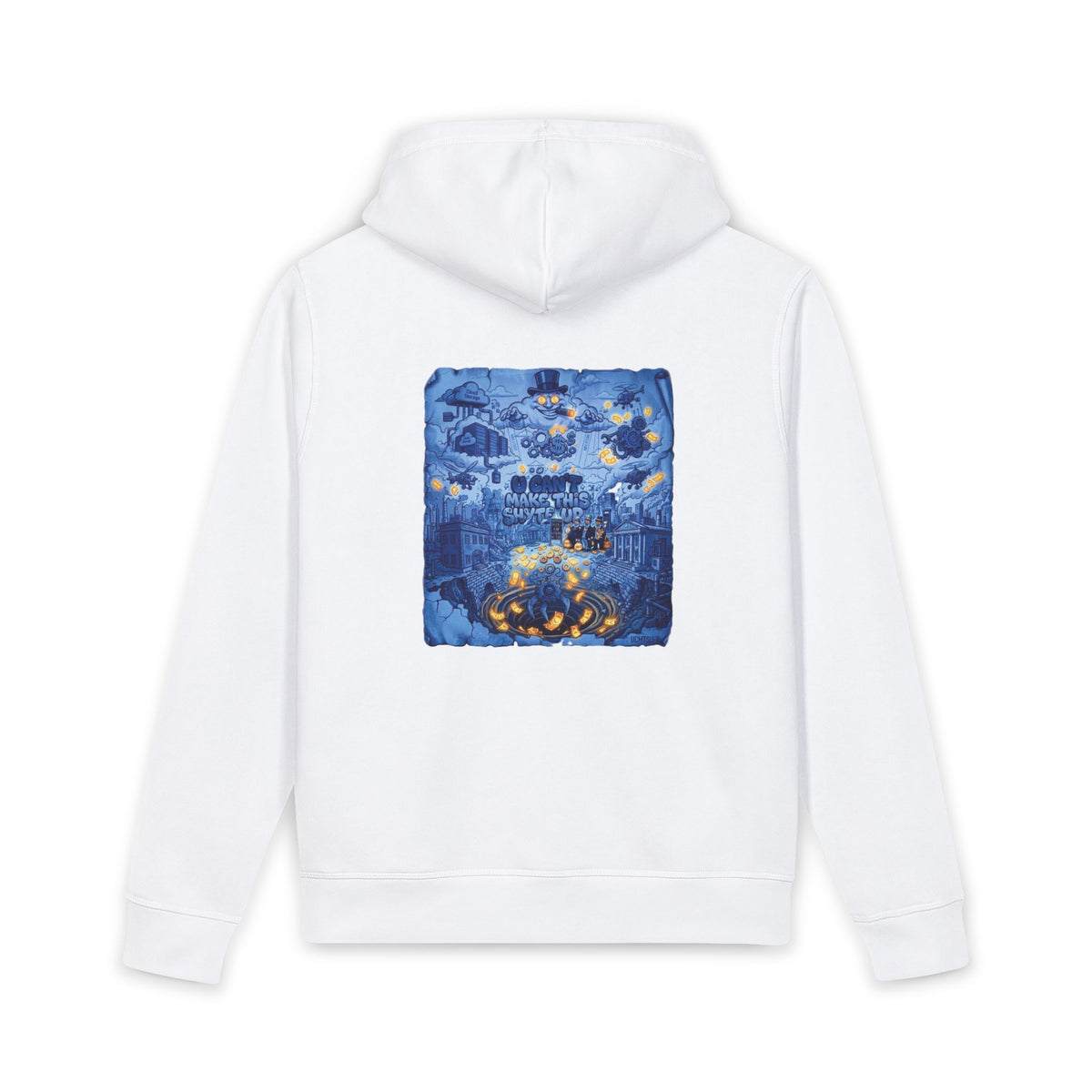 Hoodie - Bubble Blue Sattire - Unisex Organic Side Pocket Sounder Hoodie